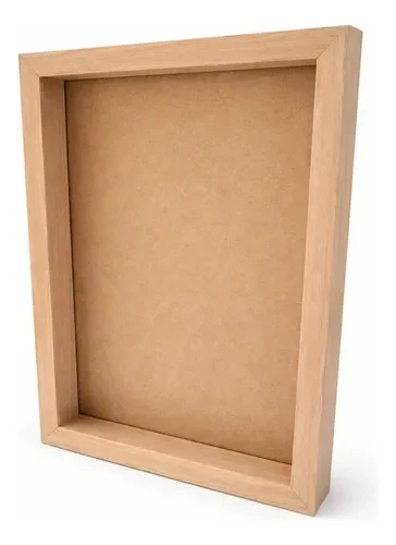 Empty light kiri-wood shadow-box frame, 15 x 15 cm