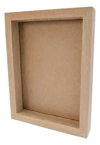 Empty light kiri-wood shadow-box frame, 10 x 10 cm